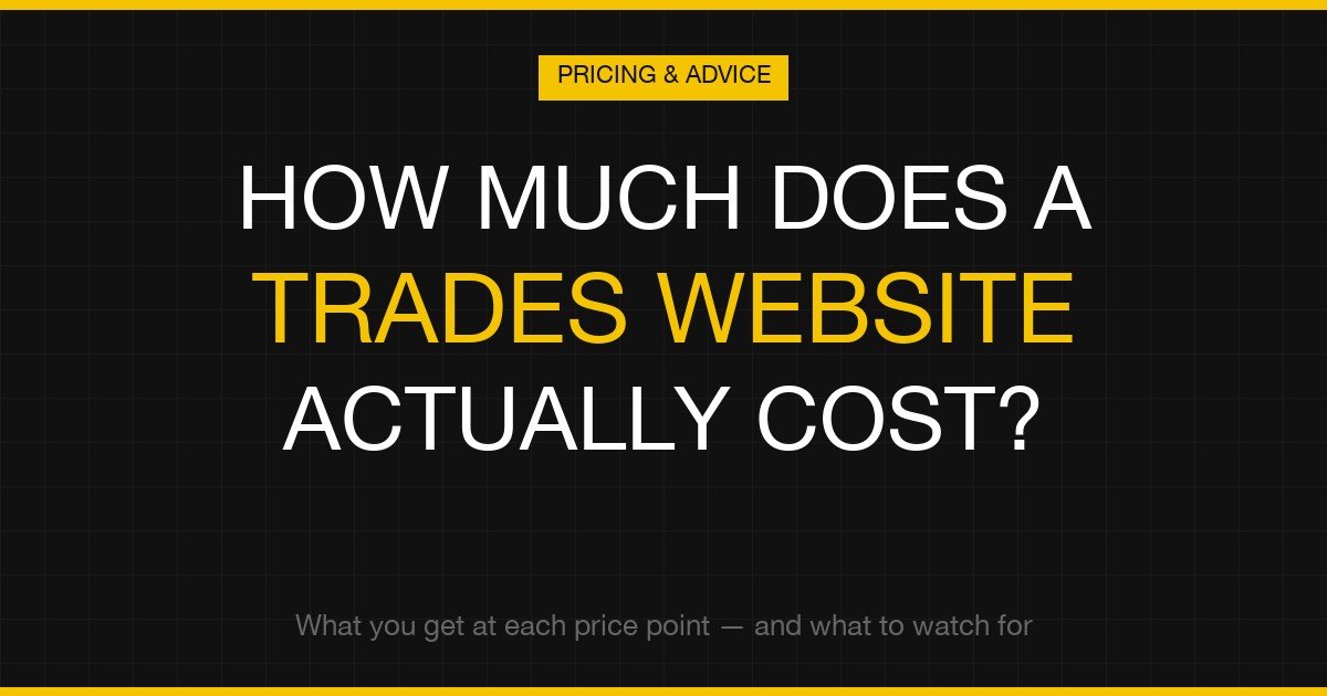 How much does a trades website cost in the UK — price breakdown